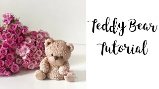 How to make a cute fondant Teddy Bear tutorial  Furryfuzzy fondant Teddy bear tutorial [upl. by Cavuoto]