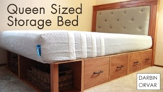 DIY Queen Storage Bed w Drawers [upl. by Aminta]