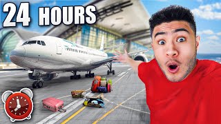 24 HOUR OVERNIGHT CHALLENGE in AIRPORT [upl. by Emmeram353]