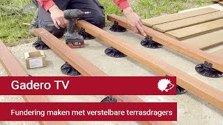 Gadero TV  Fundering maken met verstelbare terrasdragers [upl. by Airret]