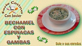 Bechamel con espinacas y gambas quotCocina con Javierquot [upl. by Hartman496]