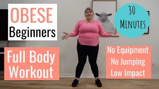 PLUS SIZE Full body Workout  Obese Beginner Workout Low Impact  No Equipment  No Jumping [upl. by Harehs485]