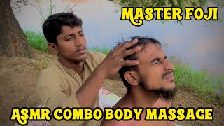 HeadNeck and back Massage For relax by master foji asmr massage relax massagetherapeutics [upl. by Elatan]