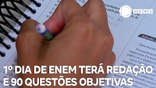 Enem 2024 primeiro dia de prova terá redação e 90 questões objetivas [upl. by Irovi275]