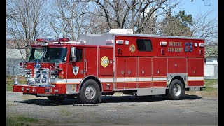 Minquas Fire Company of Newport Rescue 23 quotThe Red Trainquot Response Videos [upl. by Eicart578]