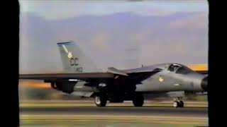 LOUD Close Afterburner Takeoff F111F Aardvarks On Base Launch Nellis AFB Red Flag Jan 962 [upl. by Yneffit537]