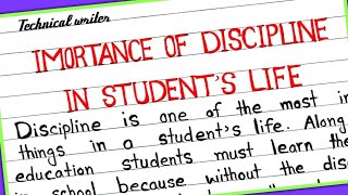 Essay on Importance of Discipline in students life  Value of discipline in students life [upl. by Annunciata487]