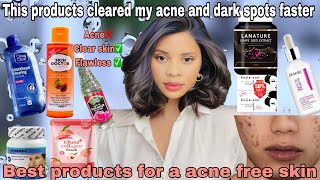 Best Products That helped cleared my Acnepimples and dark spots faster key to having Spotless face [upl. by Norahc]