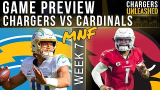 Chargers vs Cardinals Week 7 Game Preview amp Predictions  Justin Herbert JK Dobbins Breakout Game [upl. by Eamon4]