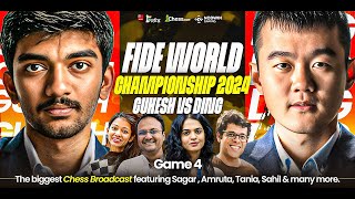 Ding Liren vs Gukesh  Game 4  FIDE World Championship Match 2024  Ft Sagar Tania Amruta Sahil [upl. by Sid]