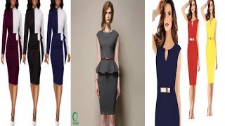 New Arrival Formal Peplum Office Lady Dresses [upl. by Yeloc]