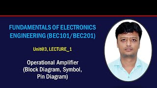 U3L1Operational Amplifier Introduction  Electronics Engineering BEC101201 Hindi [upl. by Ijat13]