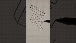 3D Letters in 1 Minute Easy T and F Design shorts fyp tiktok viralvideo foryou [upl. by Leamse]