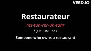 How to Pronounce Restaurateur [upl. by Llenod]