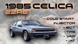 85 Celica 22RE  Cold Start Injector ECT TPS VAF IAT Testing Beaus First Time Driving a Stick [upl. by Leunam176]