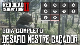 RED DEAD REDEMPTION 2  DESAFIOS MESTRE CAÇADOR GUIA COMPLETO [upl. by Bengt]