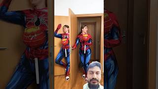 Lollipop spiderwomen spiderman cosplay funny superman marvel comedy shorts [upl. by Enaed]