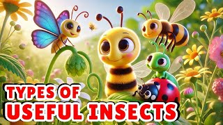 Useful Insects Names  Learn About Bugs  Insects For Kids [upl. by Columbine]