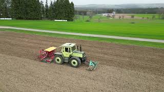 3x MB Trac auf dem Acker bei der Gerstenaussaat [upl. by Aratak]