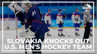 Slovakia knocks out US mens hockey from tournament at Winter Olympics [upl. by Olaznog]