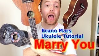 Marry You  Bruno Mars Ukulele Tutorial [upl. by Philippe]