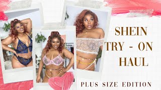 SHEIN Plus Size Lingerie Try On Haul [upl. by Wyn]