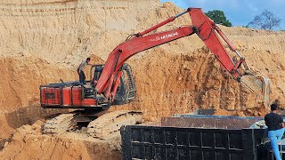 Limestone Quarrying Construction With Excavator Truck [upl. by Finegan]