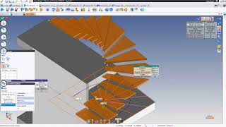 Ajuster un balancement descalier demi tournant avec TopSolidSteel [upl. by Eilrebma]