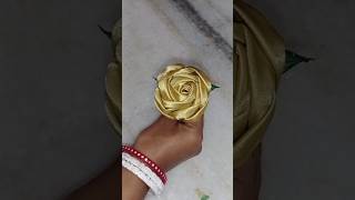 How to make rose flower  Rose flower making with fabric  cloth flower making [upl. by Servais]