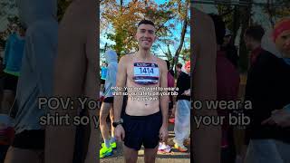 Running is hard Running with your bib safety pinned to your skin is next level nycmarathon [upl. by Ayik]