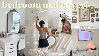 AESTHETIC BEDROOM MAKEOVER🎀🤍 pinterest inspired [upl. by Ruffin]