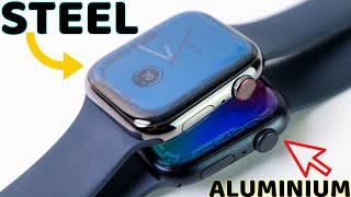 Stainless Steel vs Aluminium Apple Watch 7 Watch 7 Steel Unboxing [upl. by Winstonn]