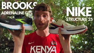 BROOKS Adrenaline GTS 23 vs NIKE Structure 25  Which Should I Choose [upl. by Artemis]