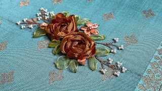 Simple ribbon embroidery motif [upl. by Snook688]