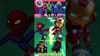 Team Avengers P7 Spiderman 🆚 Ironman 🆚 Batman 🆚 Captain America Coffin Dance coffindance tileshop [upl. by Yeldud]