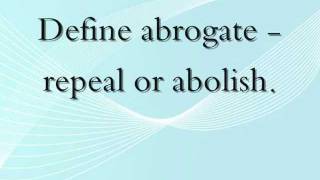 Define abrogate [upl. by Talie]