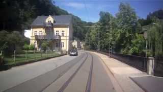 Bad Schandau to Lichtenhain Waterfall Drivers Eye View on the Kirnitzschtalbahn Germany 060715 [upl. by Kelwunn]