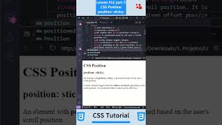 CSS Tutorial  Lesson 12 part 5 CSS Position  position sticky css html javascript bootstrap [upl. by Tterag]