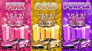 Choose your gift 🎁💝🤩🤮 3 gift box challenge Pink Purple amp Blue giftboxchallenge chooseyourbox [upl. by Anirav]