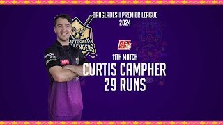 Curtis Camphers 29 Runs Against Fortune Barishal  11th Match  Season 10  BPL 2024 [upl. by Kandace935]