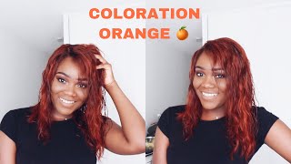 COMMENT FAIRE UNE COLORATION EN 10 MIN  ORANGE 🍊🧡COLOR [upl. by Eimaraj]