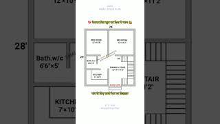 24×28 small house plan  2428 house plan  2bhk design  shorts smallhouse houseplan trending [upl. by Thamos660]