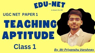 Paper 1 Teaching Aptitude lecture 1 [upl. by Lyndsey]