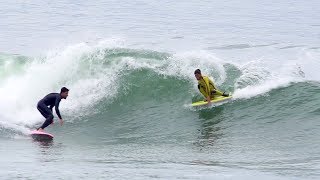 2 KOOKS trip out surfers at LOWERS with tricky party waves [upl. by Enorahs]