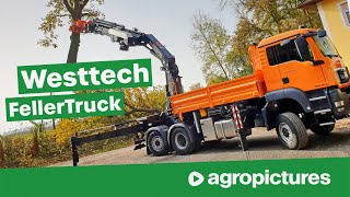 Baumfällung extrem bei der Grünland GmbH mit dem Westtech FellerTruck Fällkran [upl. by Landa551]