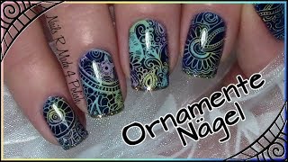 Bunte Ornamente Nägel  Einfaches stamping Nageldesign  Quick amp Easy Nail Art Design Tutorial [upl. by Nicholle334]