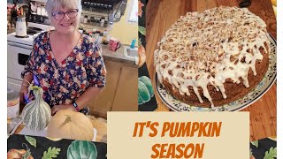 🎃 Spice Season lets make this Pumpkin Cream Cheese Coffee Cake How to process fresh pumpkins too [upl. by Aneela]