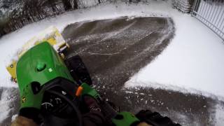 FIRST SNOWFull length video Sweeping snow off the roads and mouse wrong place wrong time [upl. by Nyltyak502]