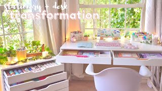 Desk  stationery organization makeover ✨🌿 back to school 2021 [upl. by Truk]