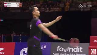 Victor Axelsen Vs Ginting Hongkong Open 2024 badminton badmintonhighlights badmintonlovers [upl. by Ericha]